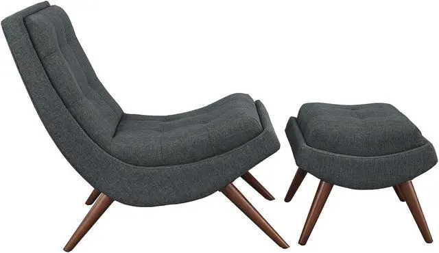 Alt view image 2 of 4 - Ramp Upholstered Fabric Lounge Chair Set - Gray