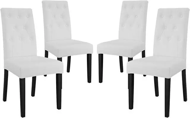 Main image of Confer Dining Side Chair Vinyl Set of 4 - White