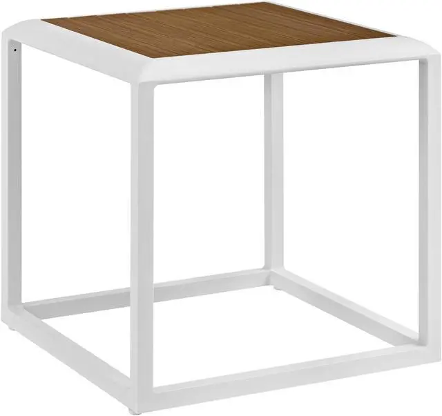 Main image of Stance Outdoor Patio Aluminum Side Table - White Natural