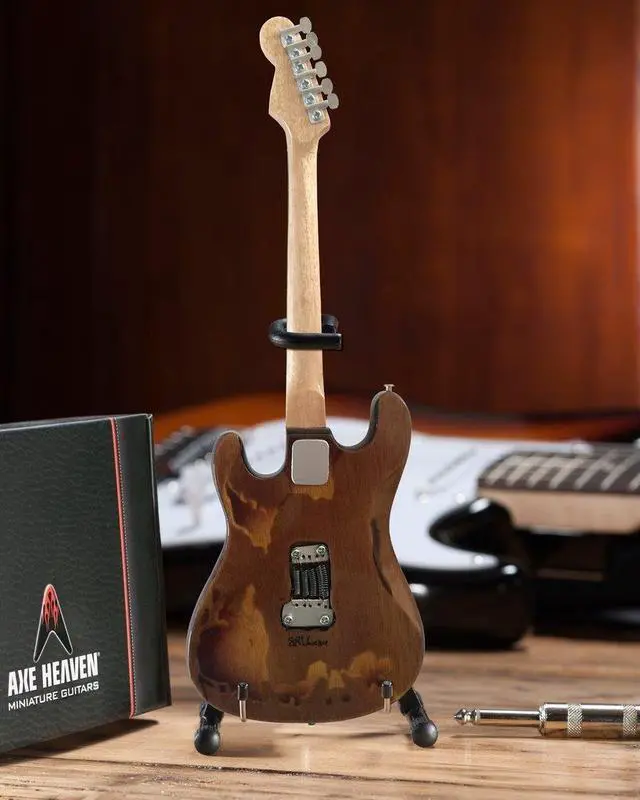 Alt view image 5 of 9 - Axe Heaven Fender Stratocaster - Classic Sunburst Finish Officially Licensed Miniature Guitar Replica (SRV Edition)