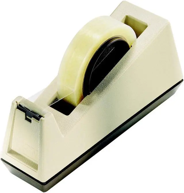 Alt view image 9 of 20 - Scotch Heavy-Duty Weighted Desktop Tape Dispenser 3" Core Plastic Putty/Brown C25