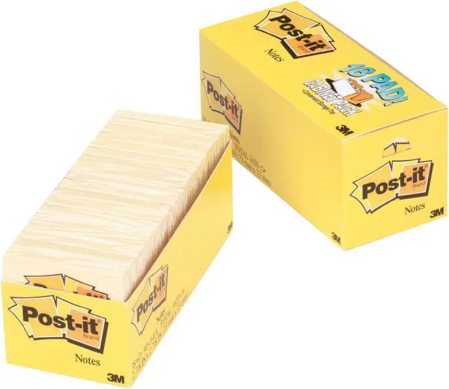 Alt view image 6 of 20 - 3M 65418CP Cabinet Pack  3 x 3  Canary Yellow  18 90-Sheet Pads Pack