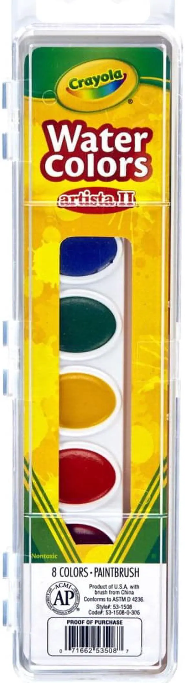 Alt view image 5 of 19 - Crayola Watercolors,8st,Oval,Ast 531508