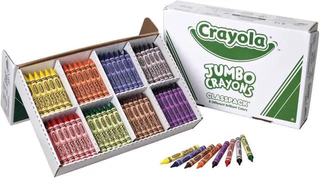 Alt view image 2 of 12 - Crayola. 528389 Jumbo Classpack Crayons, 25 Each of 8 Colors, 200/Box