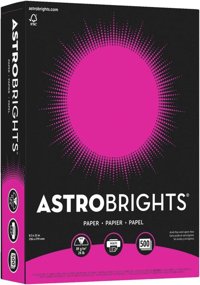 Astrobrights Premium Color Paper, 8-1/2 x 11, Fireball Fuchsia, 24/60  lb., Smooth finish, Pack of 500 