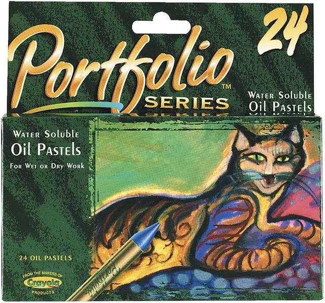 Alt view image 5 of 8 - CRAYOLA 523624 PORTFOLIO OIL PASTELS 24 COLOR SET WATER SOLUBLE