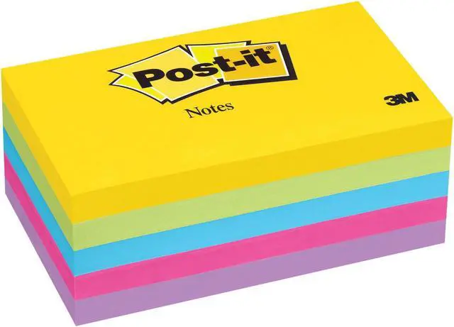 Alt view image 7 of 20 - 3M 6555UC Ultra Color Notes  3 x 5  Five Colors  Five 100-Sheet Pads Pack