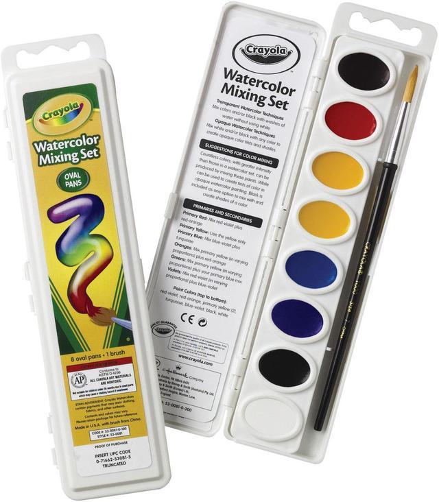 Crayola Llc Formerly Binney & Smith BIN530081 Watercolor Mixing Set 8 Semi  Moist 