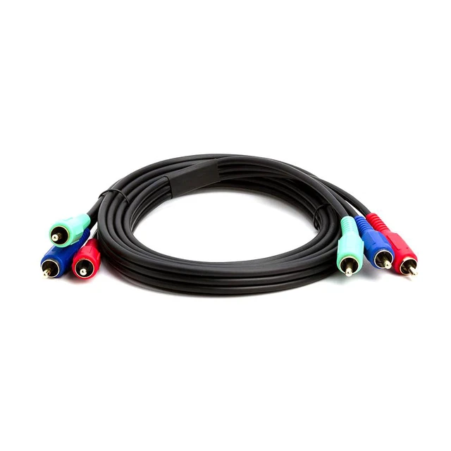 Alt view image 2 of 2 - Cmple 3-RCA Male to 3RCA Male RGB Component Video Cable For HDTV - 6 Feet