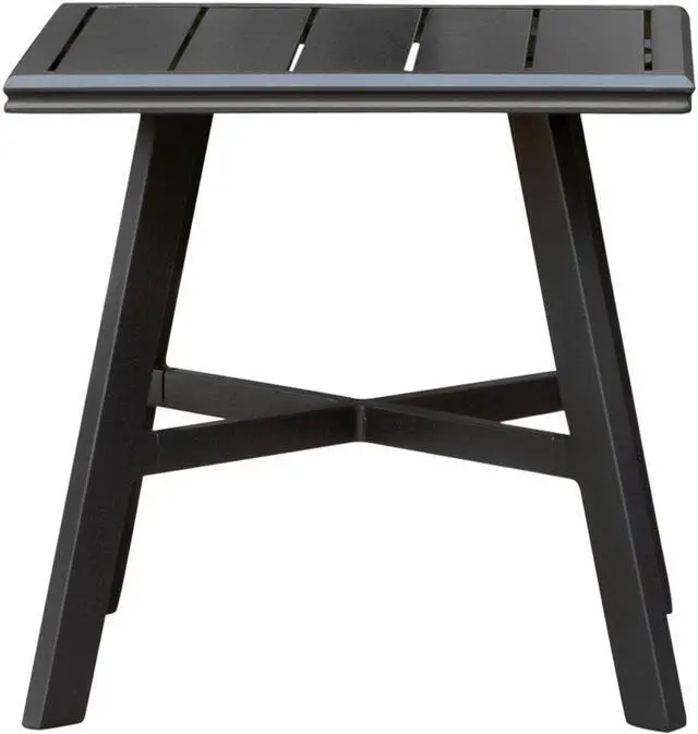 Main image of All-Weather Commercial-Grade Aluminum 22" Square Slat-Top Side Table