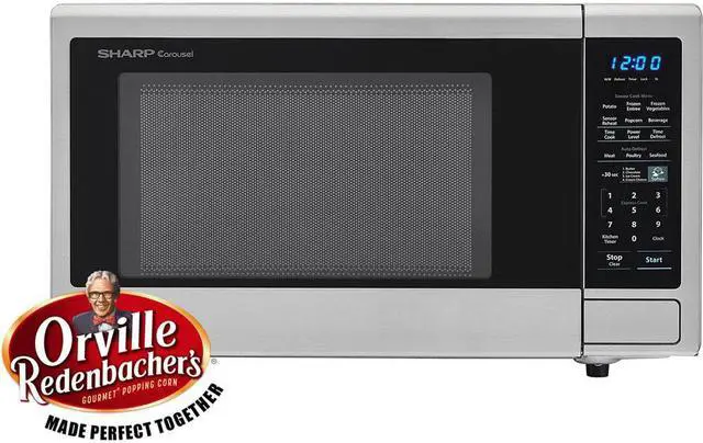 Alt view image 3 of 4 - Sharp SMC1442CS 1.4 cu. ft. 1000W Carousel Countertop Microwave Oven, Stainless Steel