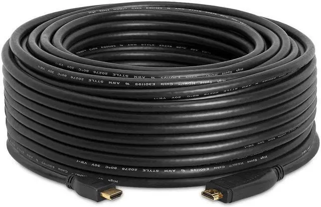 Alt view image 6 of 6 - Cmple - Active High Speed HDMI Cable 130 FT - Directional 4K HDMI Cord with Built-in Equalizer 18Gbps 4K 60Hz, Ethernet, 2160p, 3D, HDR (ARC) Audio Return Channel, Ultra HD (UHD) - 130 Feet, Black