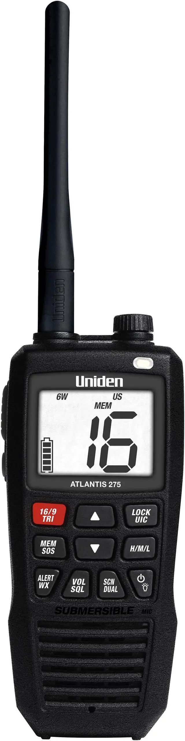 Alt view image 10 of 14 - Uniden Atlantis 275 Floating Handheld VHF Marine Radio - ATLANTIS 275
