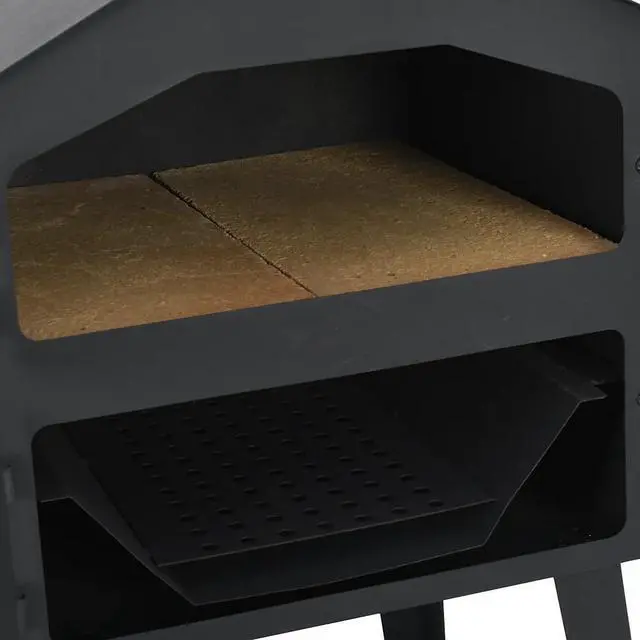 Alt view image 17 of 17 - vidaXL Patio Outdoor Pizza Oven Charcoal Fired Garden Chimney BBQ Smoker Bread
