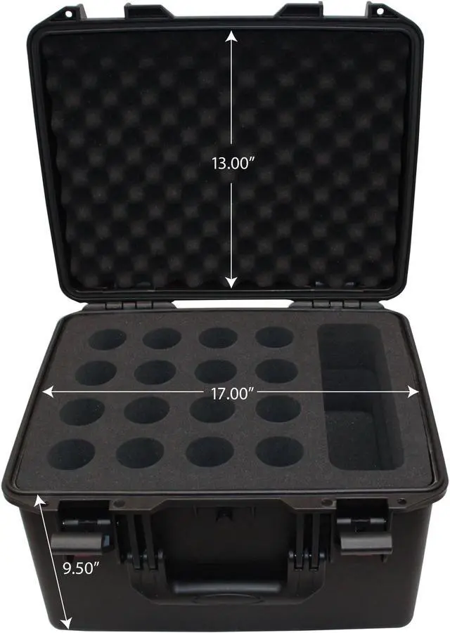 Main image of ProX XM-1216MIC VaultX Watertight Microphone Case (Holds 16 Handheld Units)