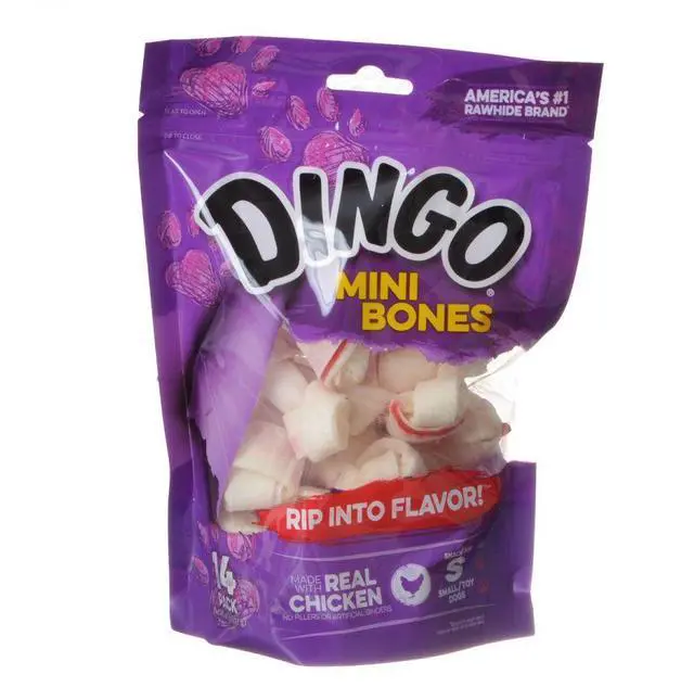 Alt view image 5 of 5 - Dingo Mini Bones, Rawhide for Small/Toy Dogs, 14-Count