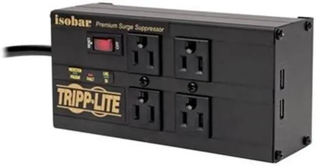 Alt view image 7 of 19 - TRIPP LITE 8.0 Feet 4 Outlets with 2 USB 3330 Joules Surge Protector (IBAR4ULTRAUSBB)