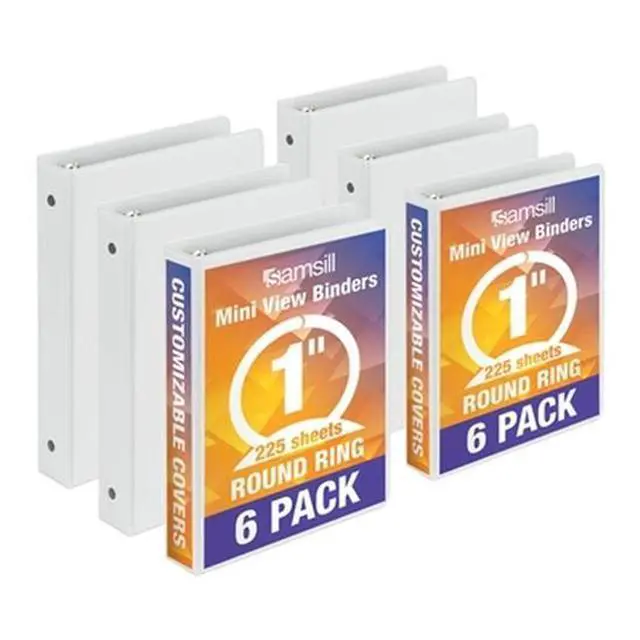 Alt view image 2 of 12 - Economy Round Ring View Binders 3 Rings 1" Capacity 8.5 x 5.5 White 6/Carton MP28507