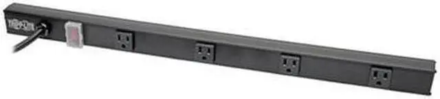 Alt view image 7 of 13 - Tripp Lite Power Strip Right-Angle 5-15R 4 Outlet 6ft Cord 5-15P 24in Black