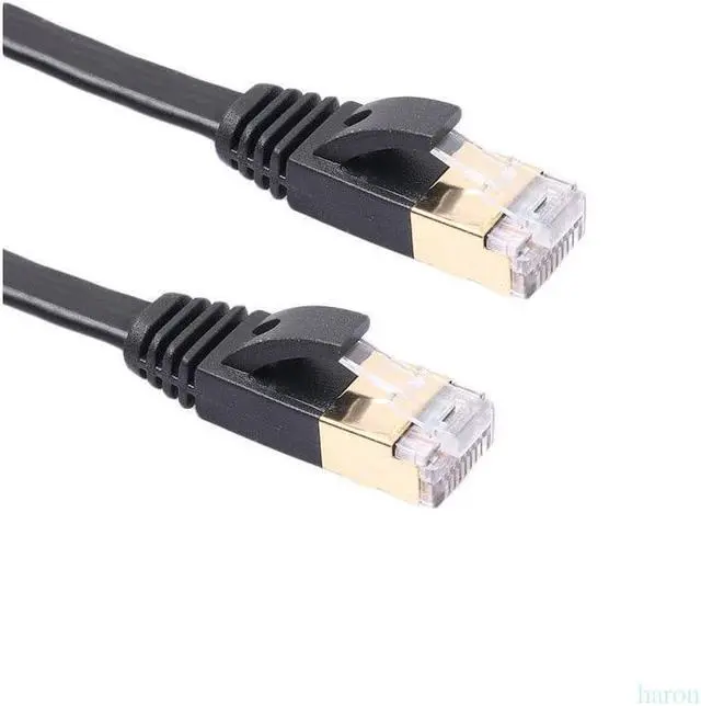 Alt view image 4 of 7 - 3.3FT/6.6FT/10FT/15FT/33FT/49.2FT  CAT7 10 Gigabit 600Mhz Flat Ethernet Shielded (SSTP) Cable Modem Router RG45 LAN Network Cord