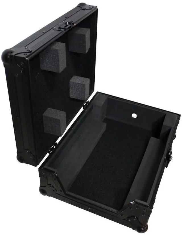 Alt view image 3 of 13 - Prox Black On Black Mixer Case For Large Format 12" Dj Mixers Flight Road Ready