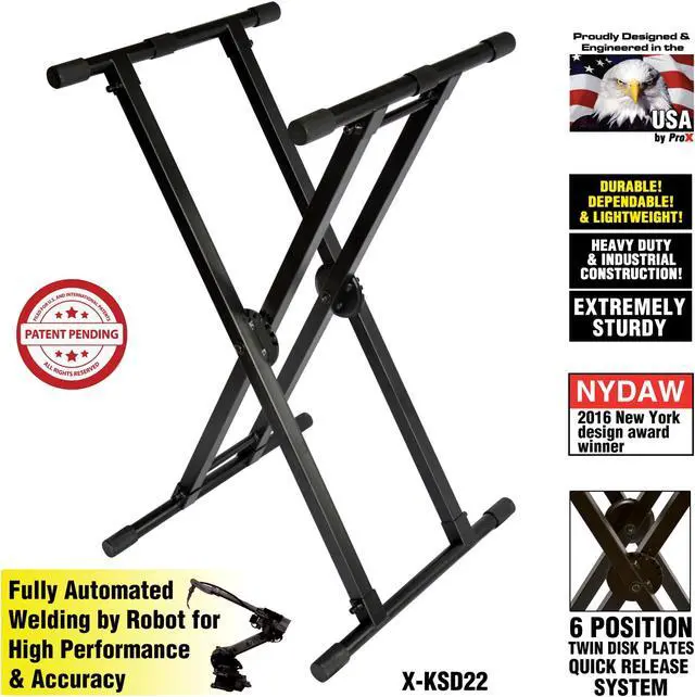 ProX X-KSD22 Dual-Locking Keyboard DJ Controller Case Stand