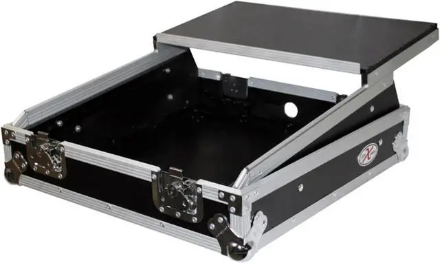 Alt view image 2 of 13 - prox cases x19mixlt top load dj mixer road gig ready flight combo rack w/gliding laptop shelf