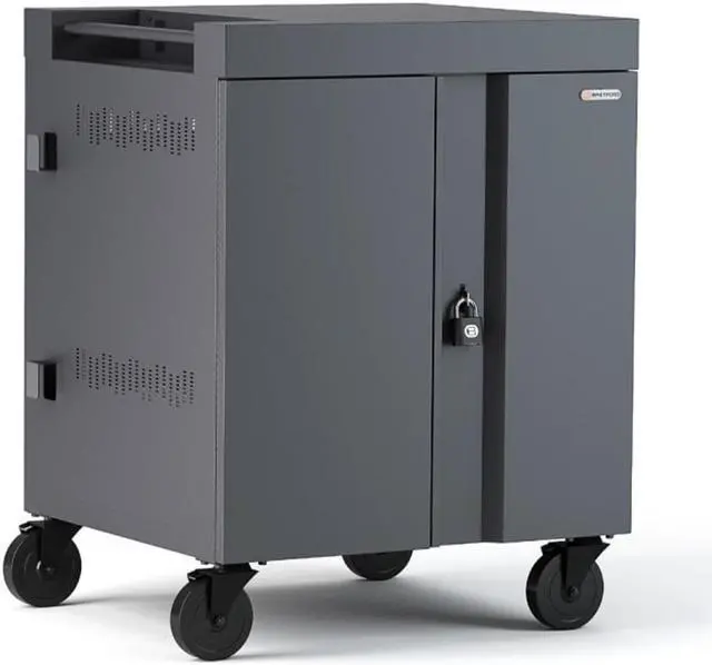 Alt view image 6 of 13 - Bretford TVC36PAC-CK AC Cart 36 Cube Charge, Charcoal