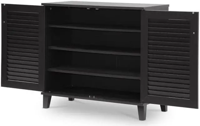 Alt view image 3 of 5 - Baxton Studio Coolidge Shoe-Storage Cabinet, Espresso