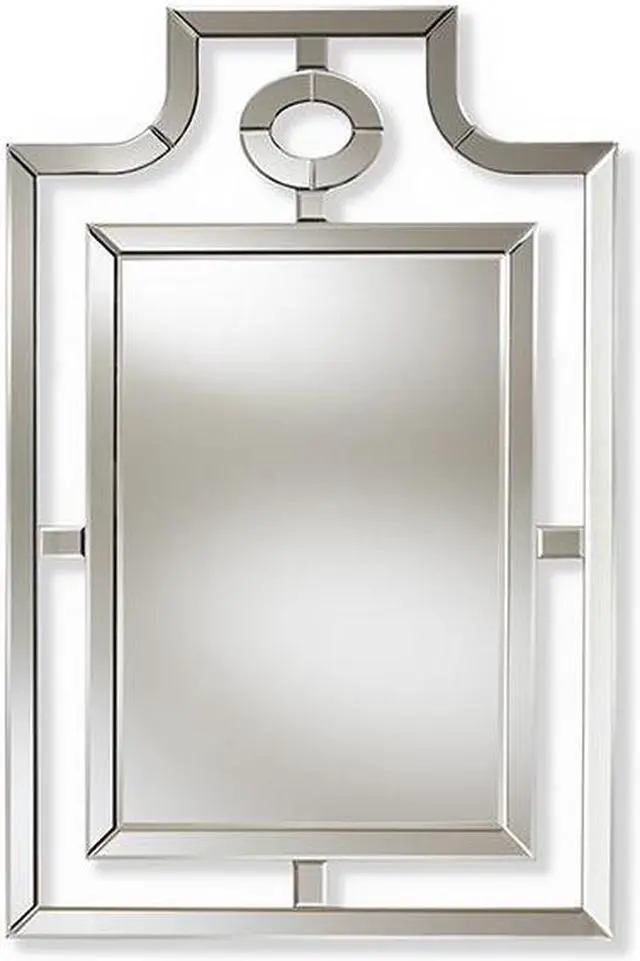 Alt view image 6 of 8 - Baxton Studio Iria Modern and Contemporary Silver Finished Pagoda Wall Accent Mirror