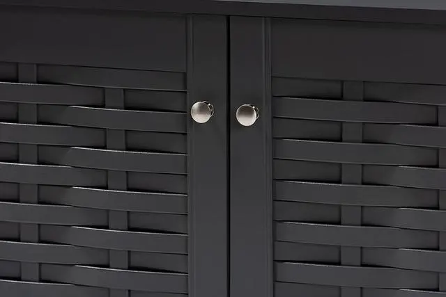 Alt view image 6 of 13 - Baxton Studio Winda Modern and Contemporary Dark Gray 2-Door Wooden Entryway Shoe Storage Cabinet