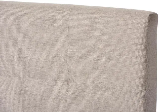 Alt view image 5 of 7 - Baxton Studio Brookfield Modern and Contemporary Beige Fabric Upholstered Grid-tufting Queen Size Bed