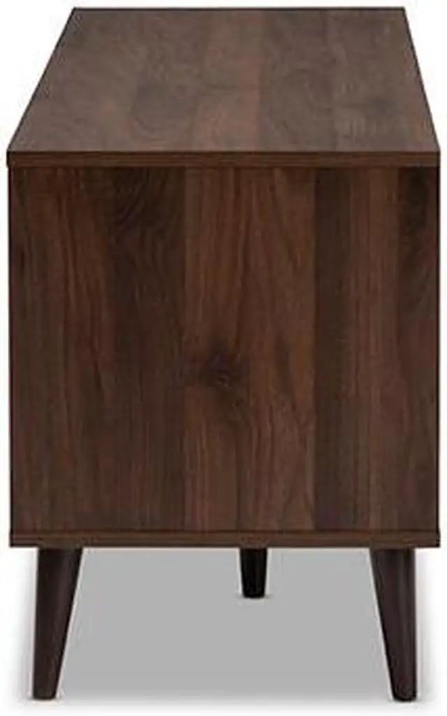 Alt view image 12 of 20 - Baxton Studio Samuel Mid-Century Modern Brown and Dark Grey Finished TV Stand