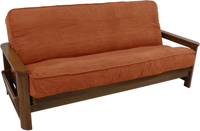 Main image of Blazing Needles Solid Microsuede Double Corded 8" to 9" Futon Cover, Full, Spice