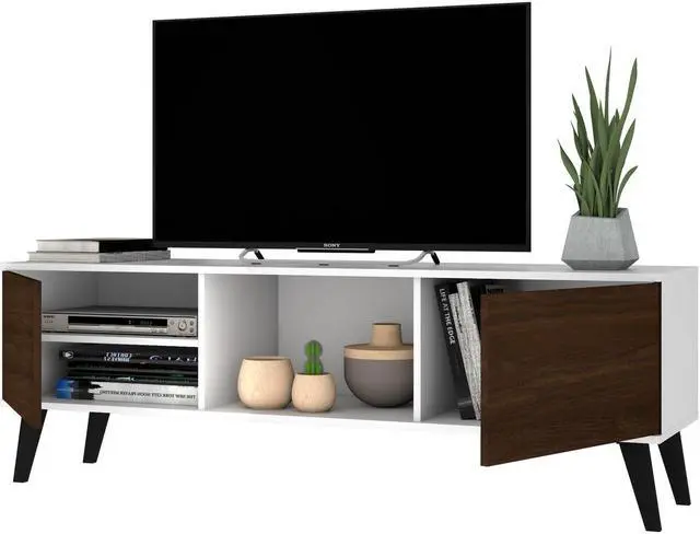 Alt view image 4 of 14 - Doyers 62.20 TV Stand in White and Nut Brown