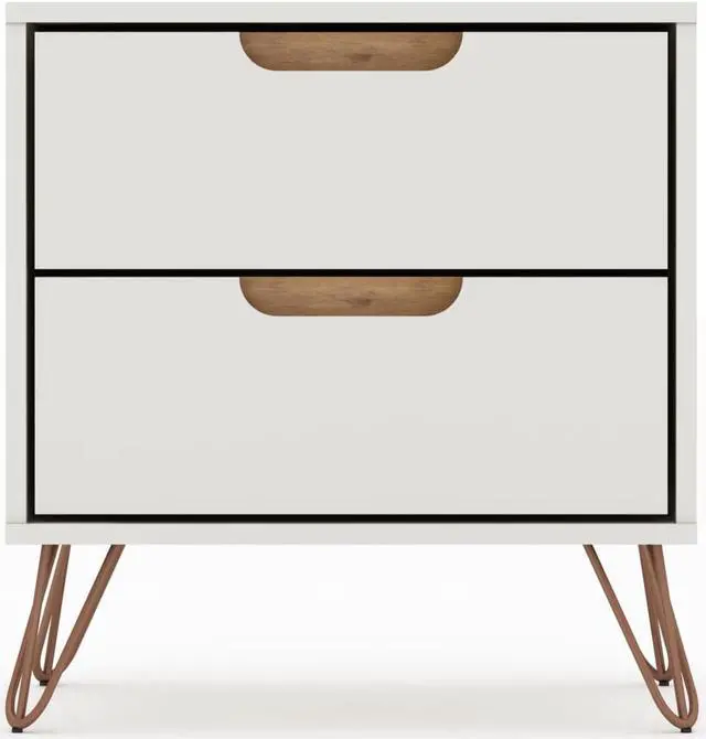 Alt view image 15 of 20 - Manhattan Comfort Rockefeller Modern Home 2 Drawer Nightstand Drawer, Off White