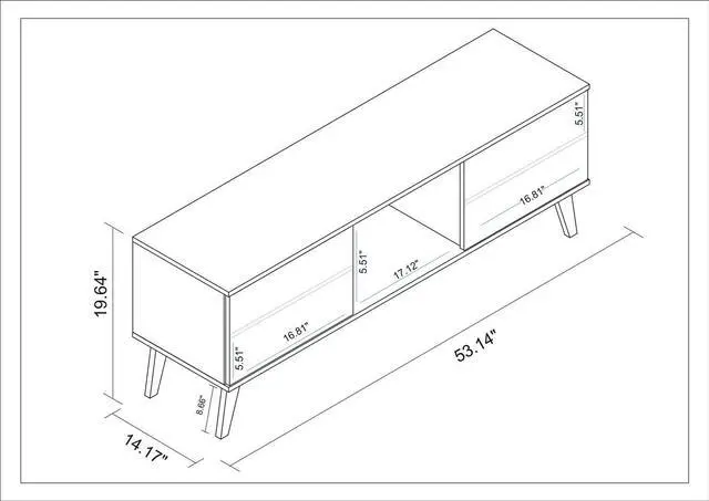 Alt view image 4 of 13 - Doyers 53.15 TV Stand in White and Nut Brown