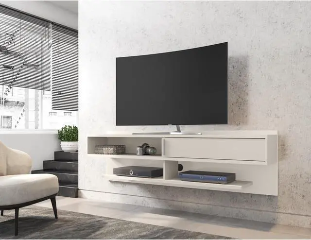 Alt view image 2 of 14 - Astor 70.86 Floating Entertainment Center in Off White