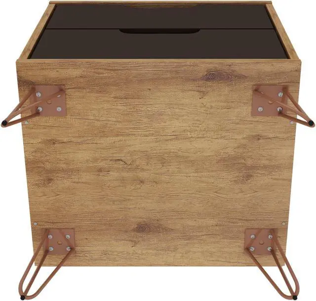 Alt view image 5 of 14 - Rockefeller 2.0 Nightstand in Nature and Textured Grey