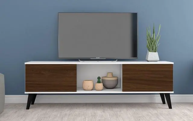 Alt view image 2 of 14 - Doyers 62.20 TV Stand in White and Nut Brown