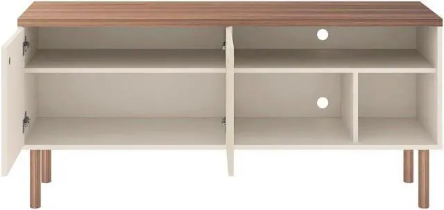 Alt view image 5 of 14 - Windsor 53.54 TV Stand in Off White and Nature