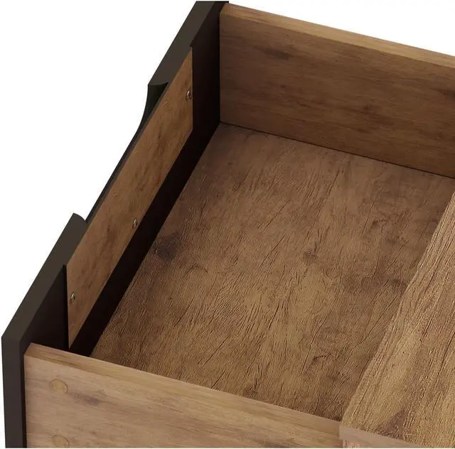 Alt view image 4 of 14 - Rockefeller 2.0 Nightstand in Nature and Textured Grey