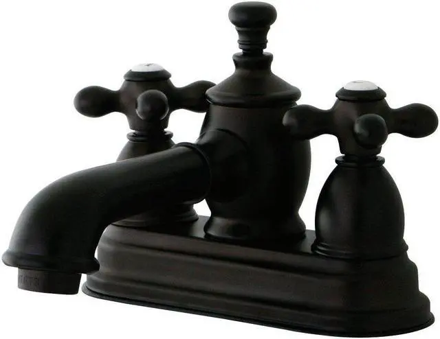 Alt view image 2 of 8 - Kingston Brass KS7005AX 4 in. English Country Centerset Lavatory Faucet with Brass Pop-Up Cross Handle, Oil Rubbed Bronze