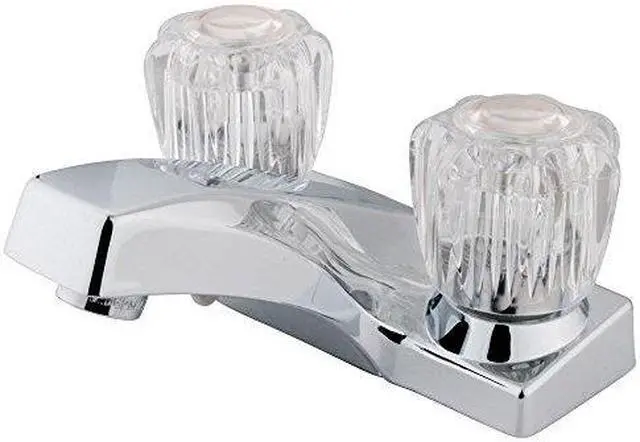 Alt view image 3 of 4 - Kingston Brass Kb101Lp Twin Acrylic Handles 4 Inch Centerset Faucet - Polished Chrome Finish