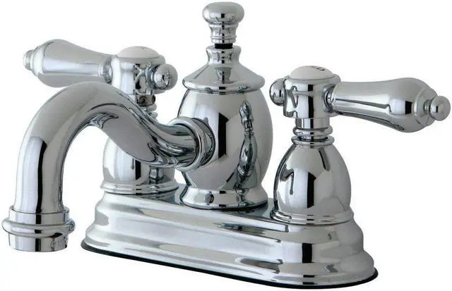 Alt view image 2 of 7 - Kingston Brass KS7101BAL 4 in. Centerset Lavatory Faucet with Heritage Spout & Metal Lever Handle, Polished Chrome