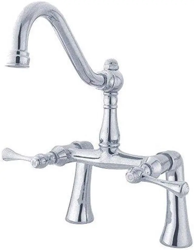 Alt view image 2 of 3 - Kingston Brass KS3231BL Deck Mount Clawfoot Tub Filler