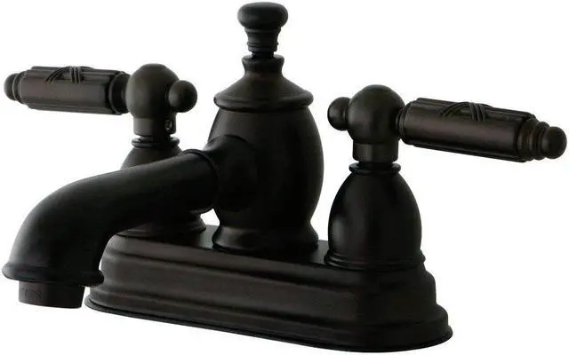 Alt view image 3 of 9 - Kingston Brass KS7005GL 4 in. Centerset Lavatory Faucet with Heritage Spout & Metal Lever Handle, Oil Rubbed Bronze