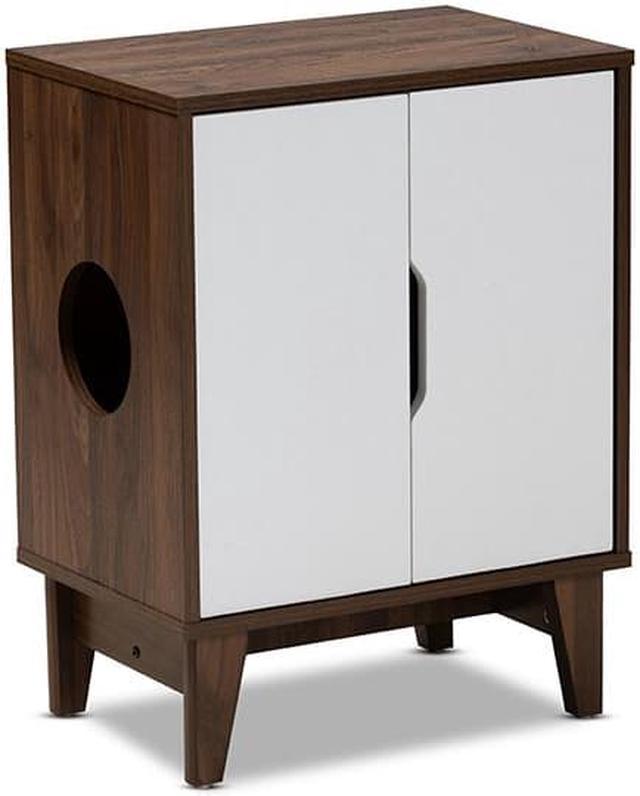 Baxton Studio Romy Mid Century Modern Two Tone Walnut Brown and