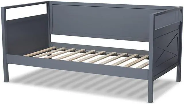 Alt view image 10 of 20 - Baxton Studio Cintia Cottage Farmhouse Grey Finished Wood Twin Size Daybed