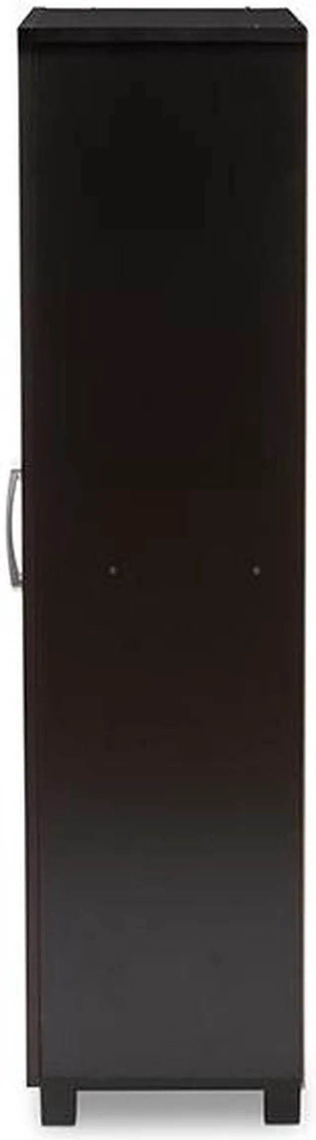 Alt view image 4 of 19 - Baxton Studio Marine Modern and Contemporary Wenge Dark Brown Finished 2-Door Wood Entryway Shoe Storage Cabinet